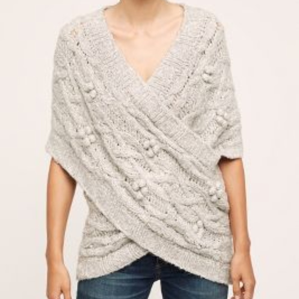 Anthropologie criss cross chunky knit sweater